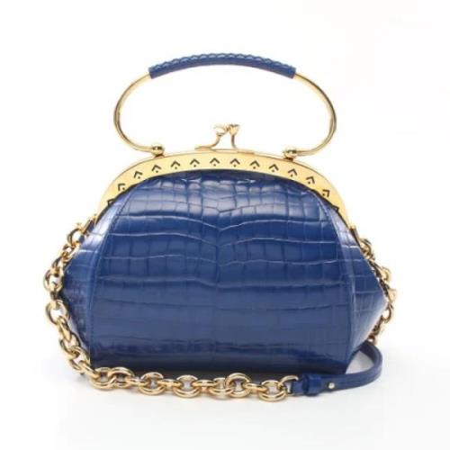 Pre-owned Leather handbags Maison Margiela Pre-owned , Blue , Dames