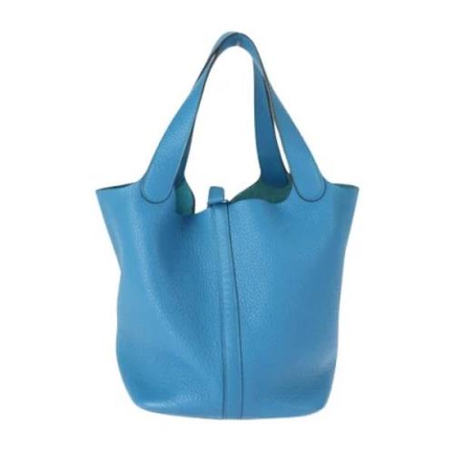 Pre-owned Leather handbags Hermès Vintage , Blue , Dames