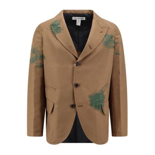 Bruine Blazer met Piek Revers Comme des Garçons , Brown , Heren