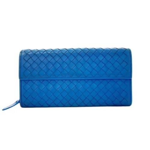 Pre-owned Leather wallets Bottega Veneta Vintage , Blue , Dames