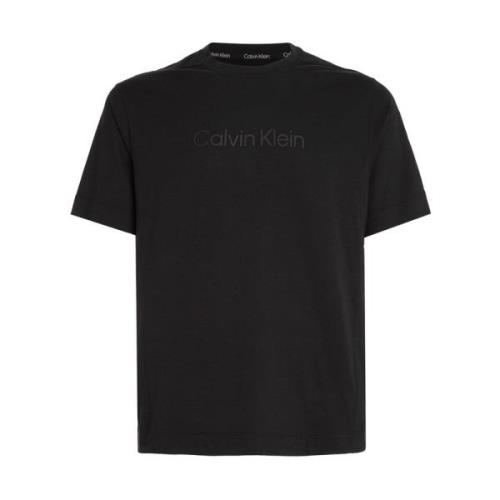 Heren Zwart Beauty Katoenmix T-shirt met Logo Calvin Klein , Black , H...