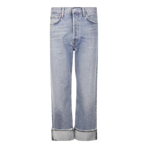 Lichtblauwe rechte jeans Agolde , Blue , Dames