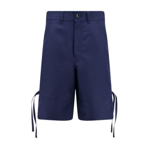 Blauwe Shorts met knoop en rits Comme des Garçons , Blue , Heren