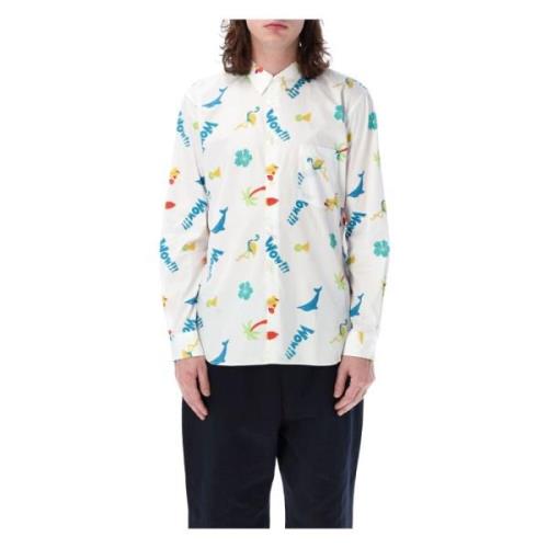 Grafische Prints Wit Overhemd Comme des Garçons , Multicolor , Heren