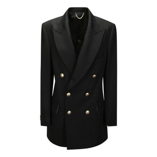 Zwarte Voering Knoopsluiting Jas Victoria Beckham , Black , Dames