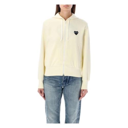 Zwart Hart Rits Hoodie Gebreide Kleding Comme des Garçons , Beige , Da...