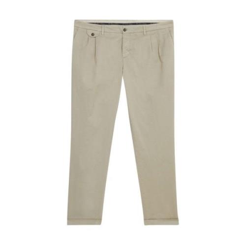 Khaki Regular Fit Double Pleat Katoenen Chinos Brooks Brothers , Beige...