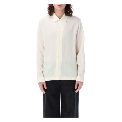 Off White Crepe Sense Shirt Séfr , Beige , Heren