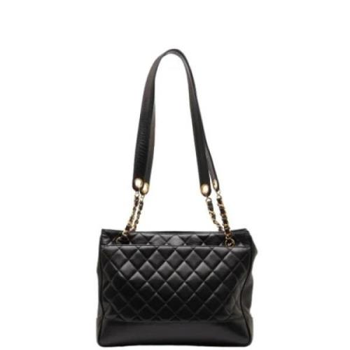 Pre-owned Leather totes Chanel Vintage , Black , Dames