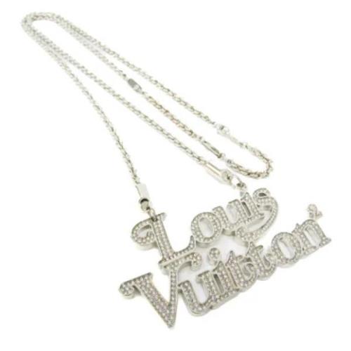 Pre-owned Metal necklaces Louis Vuitton Vintage , Gray , Dames