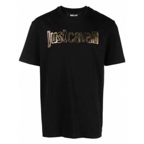 Heren T-shirt Zwart Polos Roberto Cavalli , Black , Heren