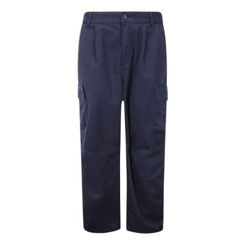 Donkerblauwe Cargo Broek met Plooi Carhartt Wip , Blue , Heren