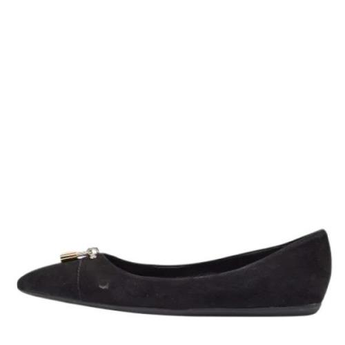 Pre-owned Suede flats Louis Vuitton Vintage , Black , Dames