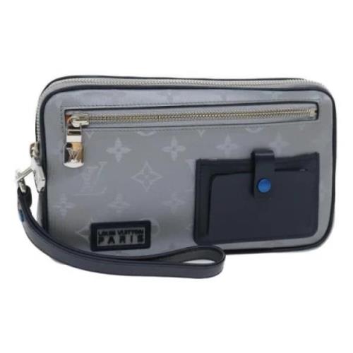 Pre-owned Canvas clutches Louis Vuitton Vintage , Gray , Dames