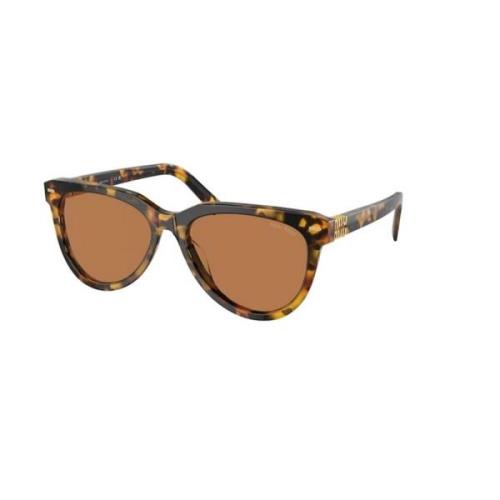 Bruin Donker Frame Zonnebril Miu Miu , Brown , Unisex