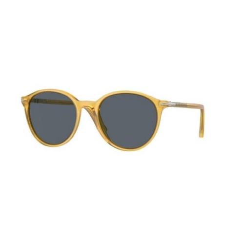 Stijlvolle zonnebril met gele montuur en blauwe lenzen Persol , Yellow...