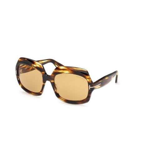 Bruin Donker Havana Zonnebril Ft1155 Tom Ford , Brown , Dames