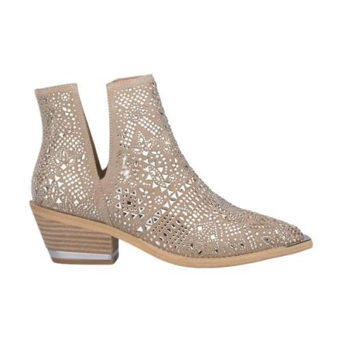 Glitter Bootie met puntige neus Alma EN Pena , Brown , Dames