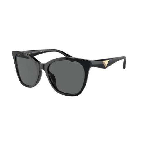 Stijlvolle zwarte zonnebril met donkergrijze lenzen Emporio Armani , B...