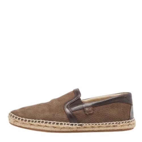 Pre-owned Leather espadrilles Dolce & Gabbana Pre-owned , Brown , Dame...