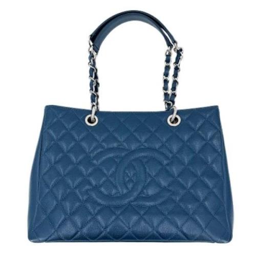 Pre-owned Leather totes Chanel Vintage , Blue , Dames