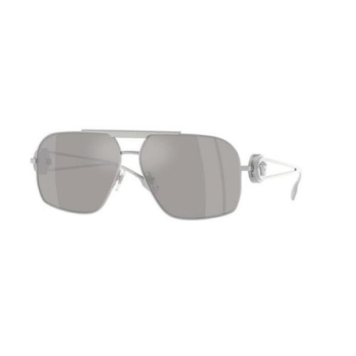 Zilveren Spiegelende Zonnebril Versace , Gray , Unisex