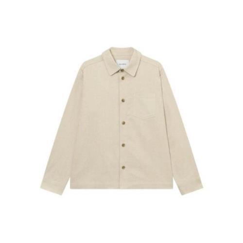 Casual Slub Twill Overshirt Les Deux , Beige , Heren