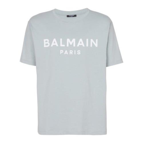 Gedrukt kortemouw T-shirt uit Parijs Balmain , Gray , Heren