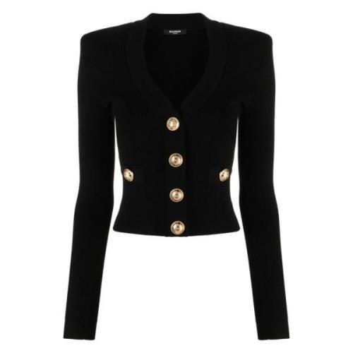 Zwarte Cardigan Sweater Balmain , Black , Dames