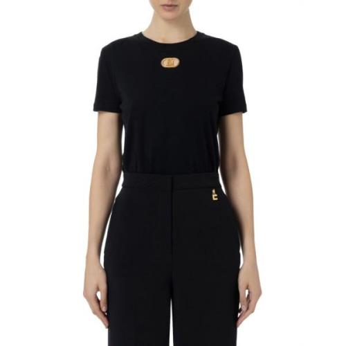 T-Shirts Elisabetta Franchi , Black , Dames