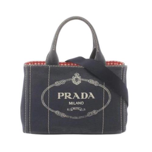 Pre-owned Canvas prada-bags Prada Vintage , Blue , Dames