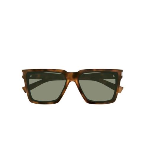 Vierkante Acetaat Zonnebril in Bruin Schildpad Saint Laurent , Brown ,...