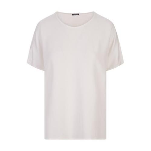 Zijden Crew Neck T-shirt Wit Kiton , White , Dames