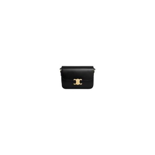 Glanzend Kalfsleren Triomphe Tas Celine , Black , Dames