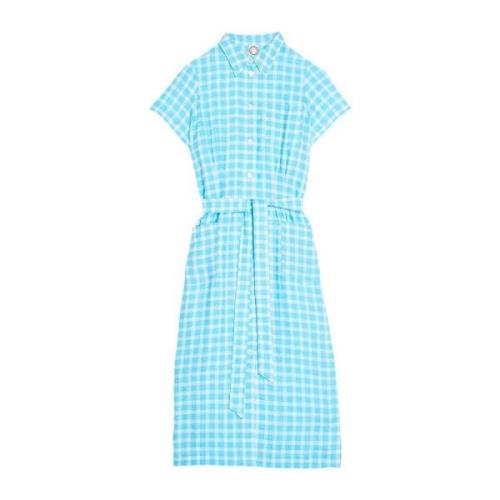 Ethel Turquoise Vichy overhemdjurk Ines De La Fressange Paris , Blue ,...