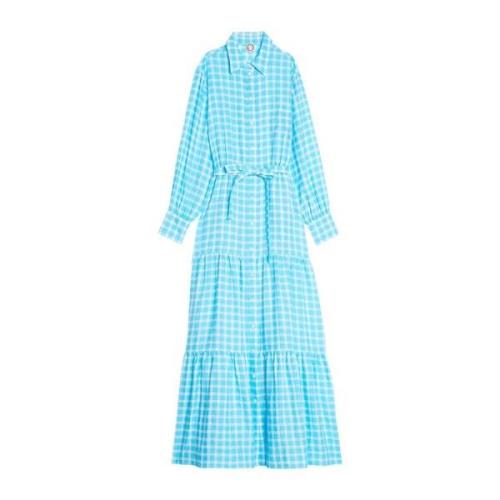 Léna Vichy turquoise dress Ines De La Fressange Paris , Blue , Unisex