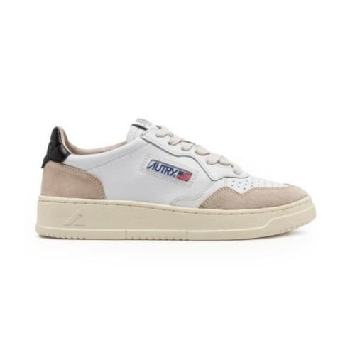 Zwarte Leren Sneakers Autry , White , Dames