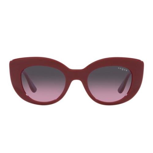 Butterfly Style Zonnebril met Bordeaux Frame Vogue , Red , Dames