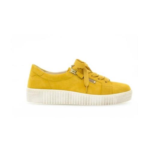Gele Suède Sneakers Gabor , Yellow , Dames
