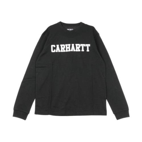 College Tee Lange Mouw Streetwear Carhartt Wip , Black , Heren
