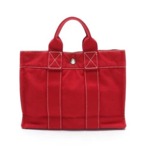 Pre-owned Canvas handbags Hermès Vintage , Red , Dames