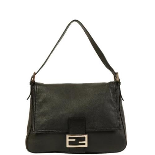 Pre-owned Leather shoulder-bags Fendi Vintage , Black , Dames