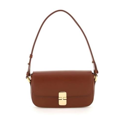 Grace Baguette Tas met Metalen Sluiting A.p.c. , Brown , Dames