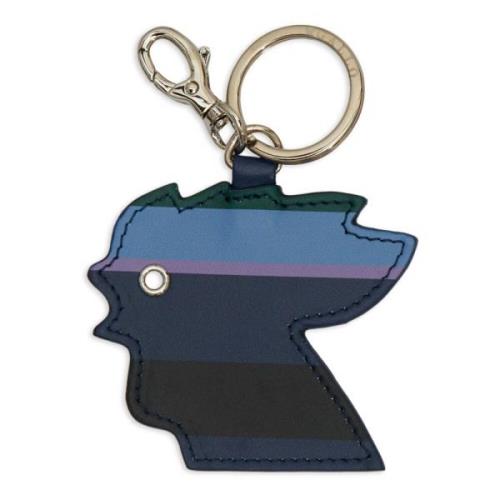 Blauw Leren Haan-Hoofd Sleutelhanger Gallo , Multicolor , Unisex