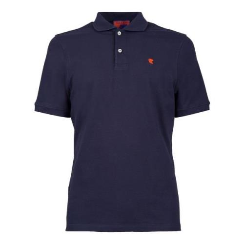 Blauw Poloshirt met Polka Dot Kraag Gallo , Blue , Heren