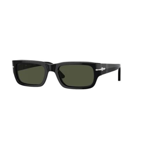 Stijlvolle Groene Lens Zonnebril Persol , Black , Heren