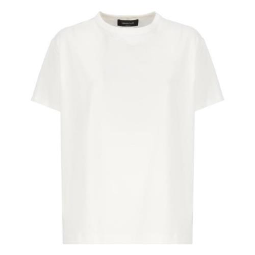 Witte Katoenen T-shirt Ronde Hals Korte Mouw Fabiana Filippi , White ,...