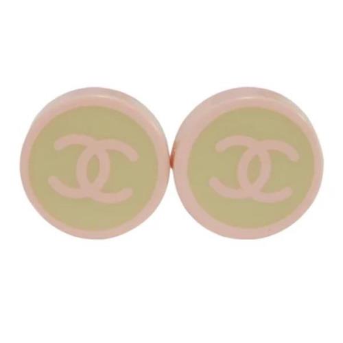 Pre-owned Plastic earrings Chanel Vintage , Beige , Dames