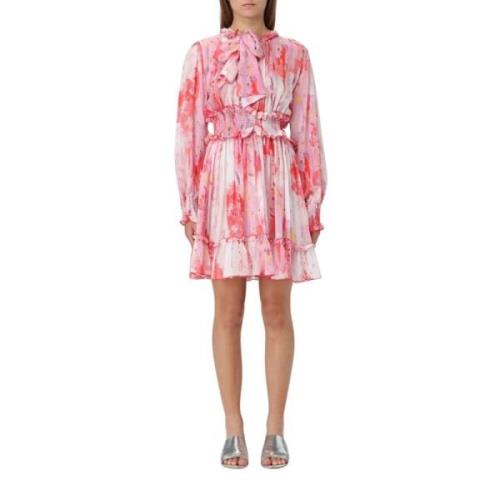 Bloemenprint elastische taille jurk Msgm , Multicolor , Dames