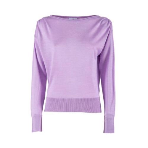 Paarse Trui met Draperende Schouders Nenette , Purple , Dames